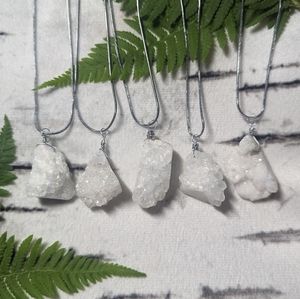 White agate druzy necklace